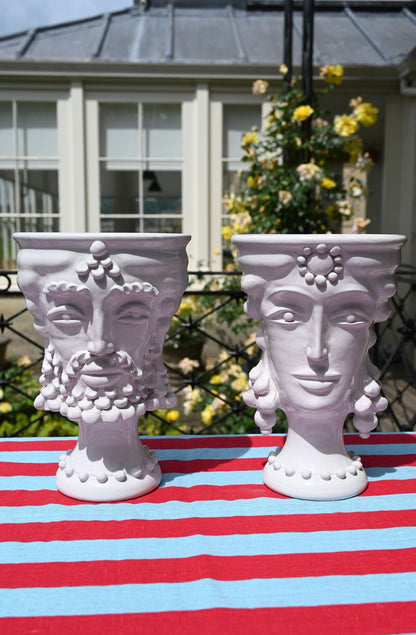 Large Female Italian Ceramic Bust Vase