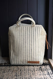 Natural & Black Striped Jute Cooler Bag