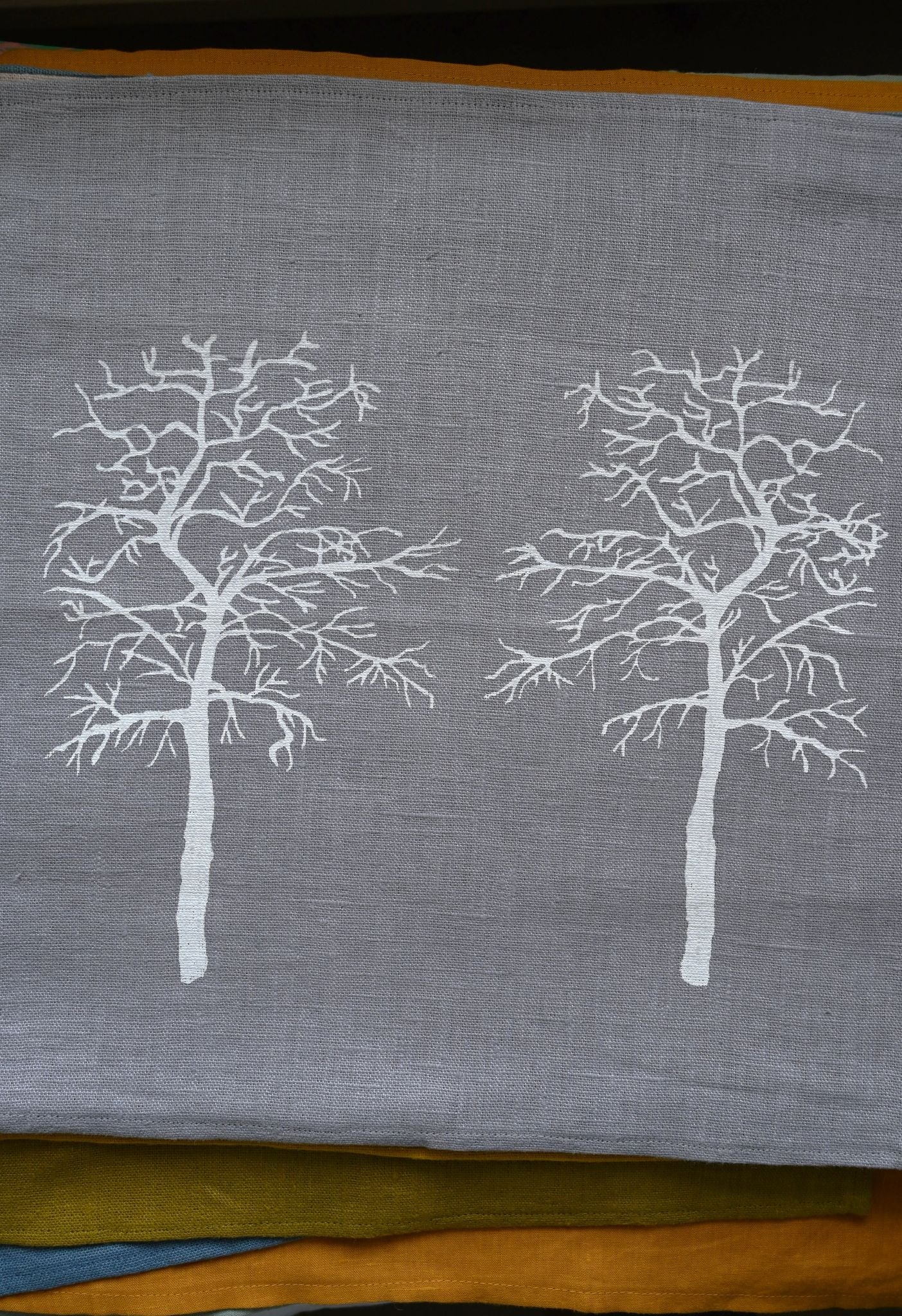 Kate Westcott Trees Linen Napkin in Lilac Grey