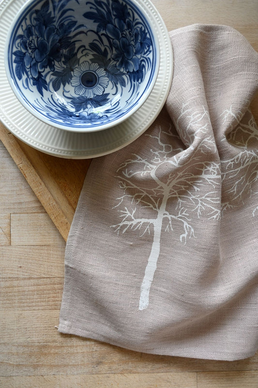 Kate Westcott Trees Linen Napkin in Light Pink
