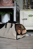 Natural & Black Striped Jute Log Bag