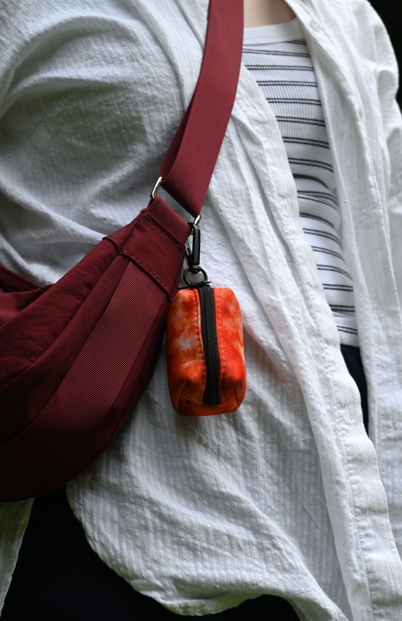 Orange Space Dye Poo Bag Holder