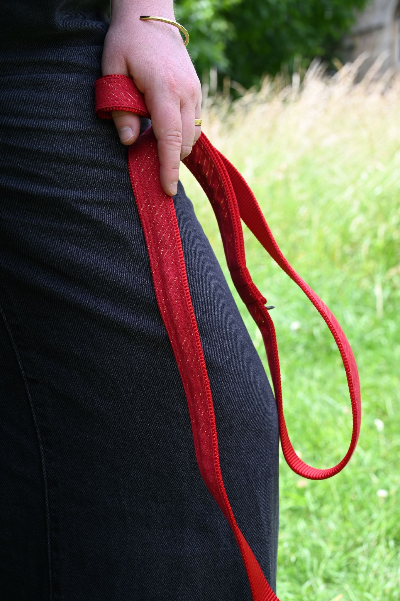 Christmas Red Tinsel Cotton Dog Lead