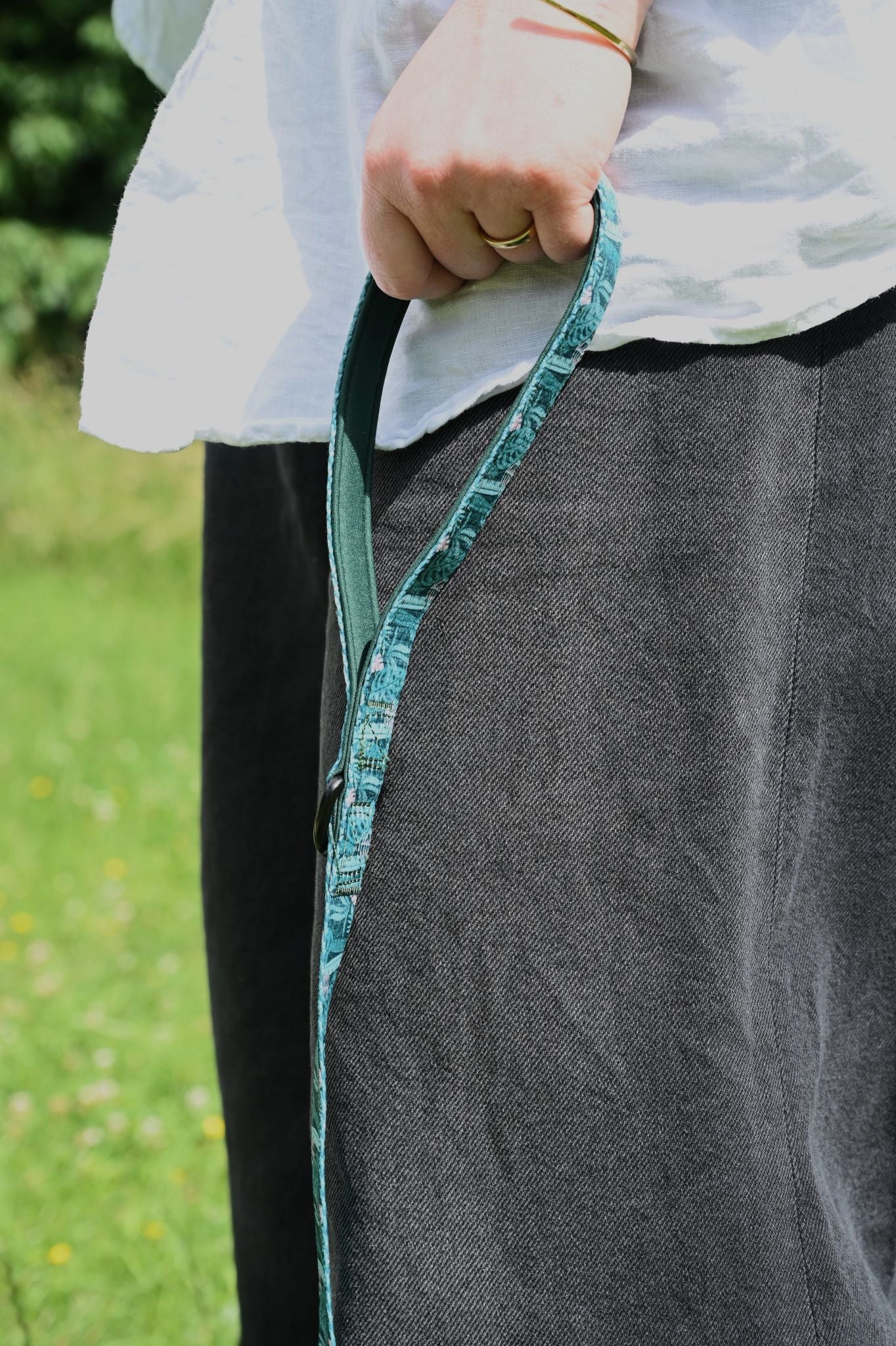 Teal Jungle Handmade Webbing Lead