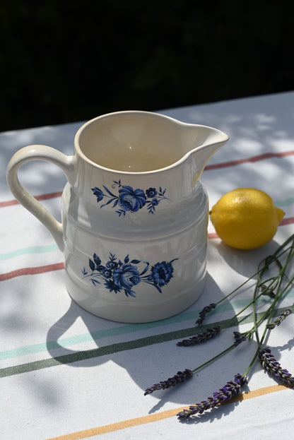 Vintage Blue Floral Porcelain Jug