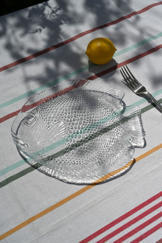 Clear Glass Arcorac Fish Plate