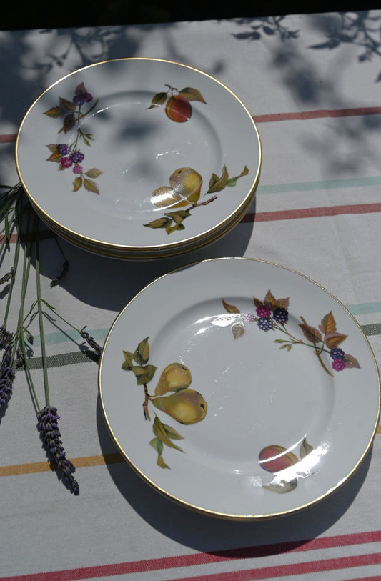 Set of Six Autumn Fruits Plates