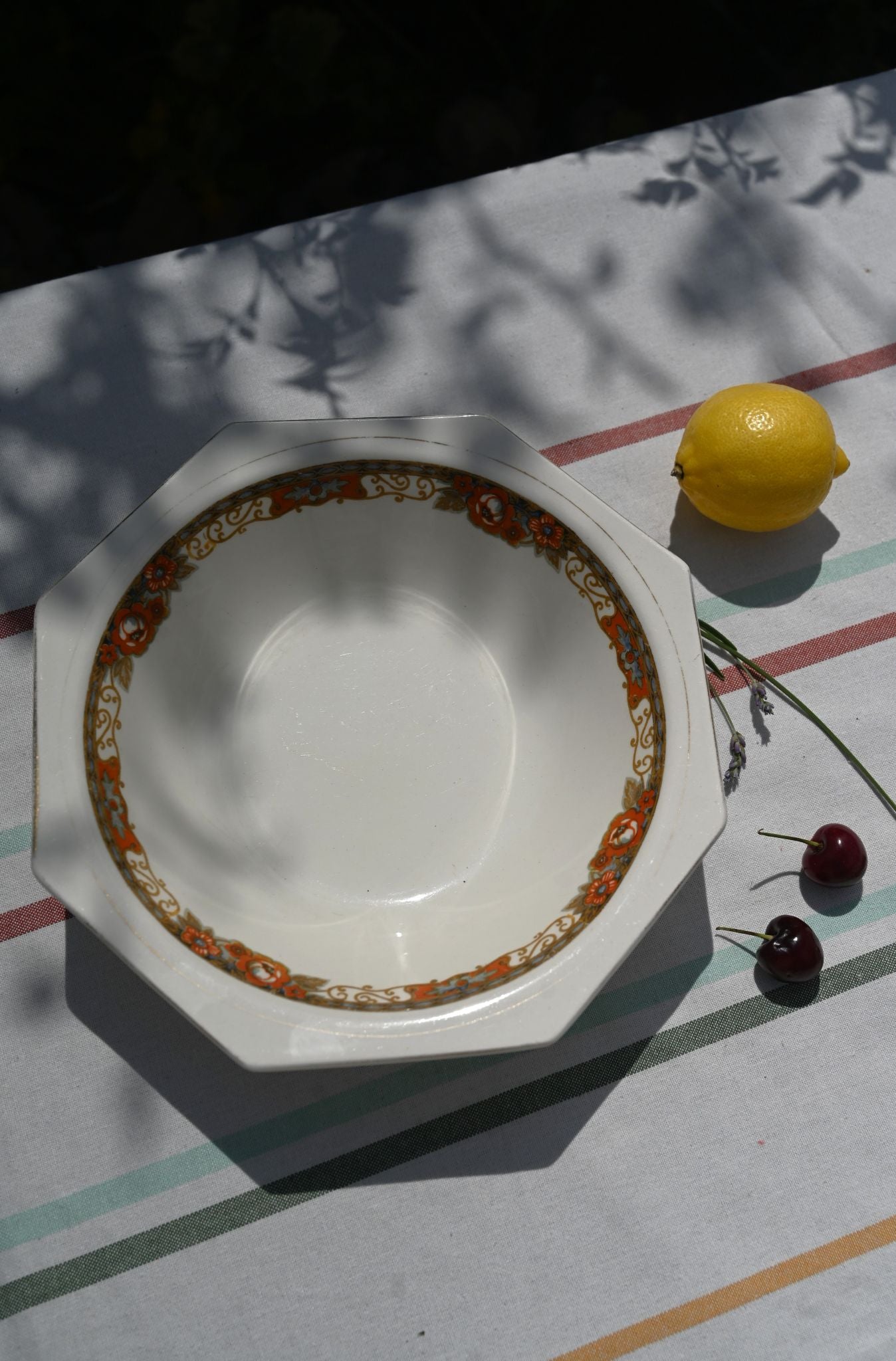 Orange Poppy Floral Serving Dish