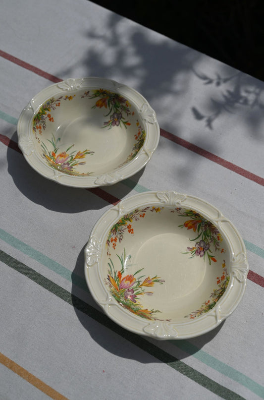 Set of Two Lady Mary Floral Porcelain Bowls