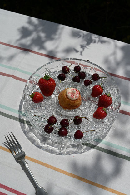 Vintage Clear Cut Glass Nibbles Dish