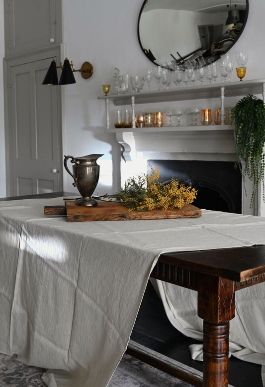 Pinstripe Metallic Table Linen Collection