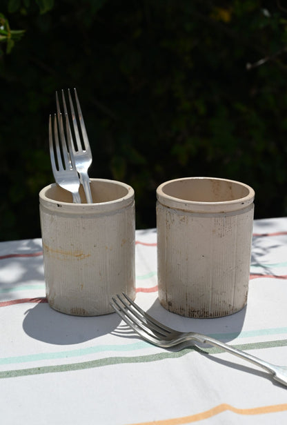 Set of Two Ceramic Jam Jars