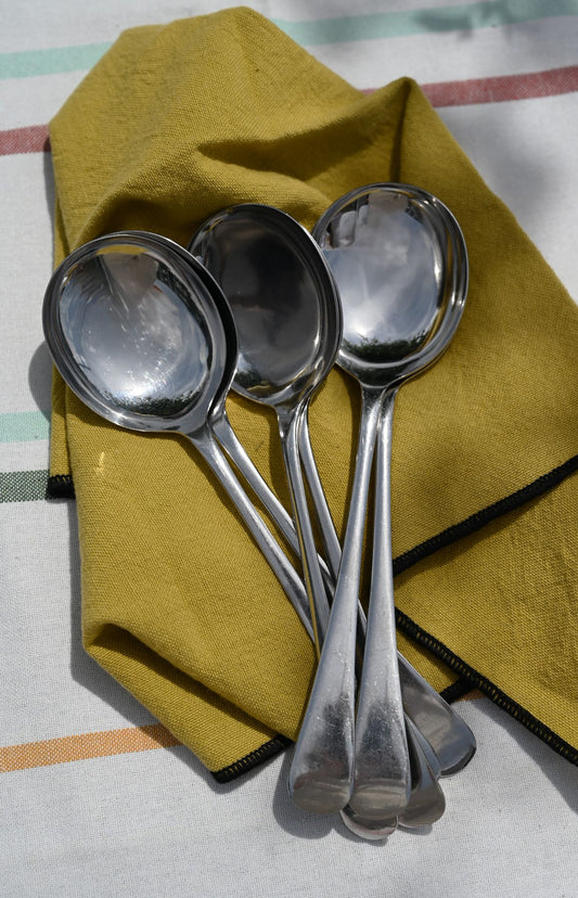 Set of Six Circle Spoons - Sheffield stainless ste