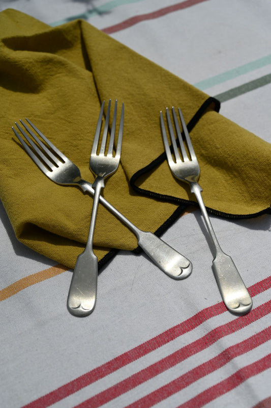 Set of Three Silver Arrow Cake Forks - Burma