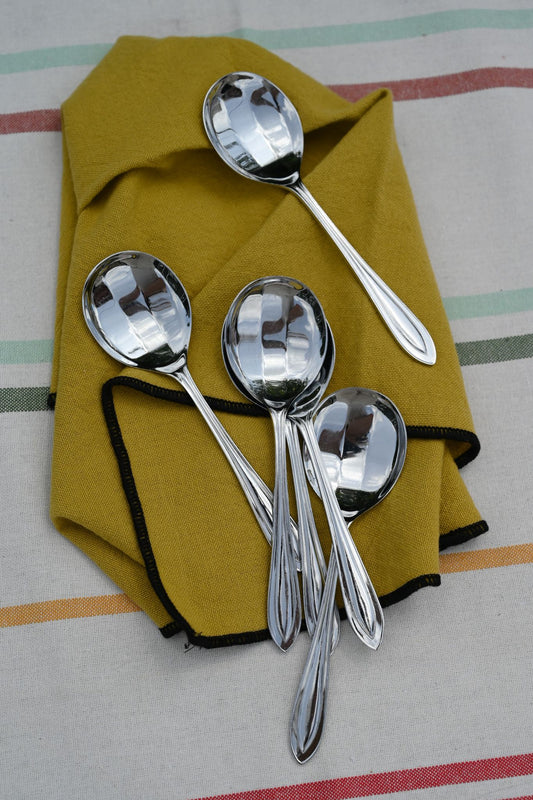S/6 Small Circle Mirrorball Spoons - Chromoid