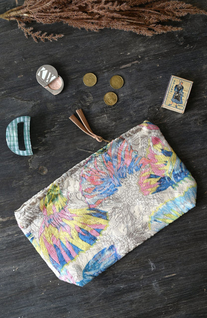 Large Multicoloured Floral Pouch