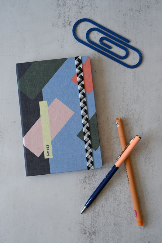 A6 Eighties Blocks Canvas Notebook