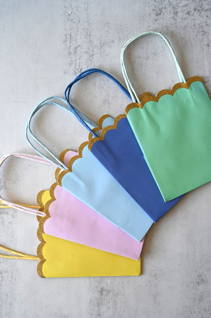 Colourful Scallop Glitter Edge Party Bags