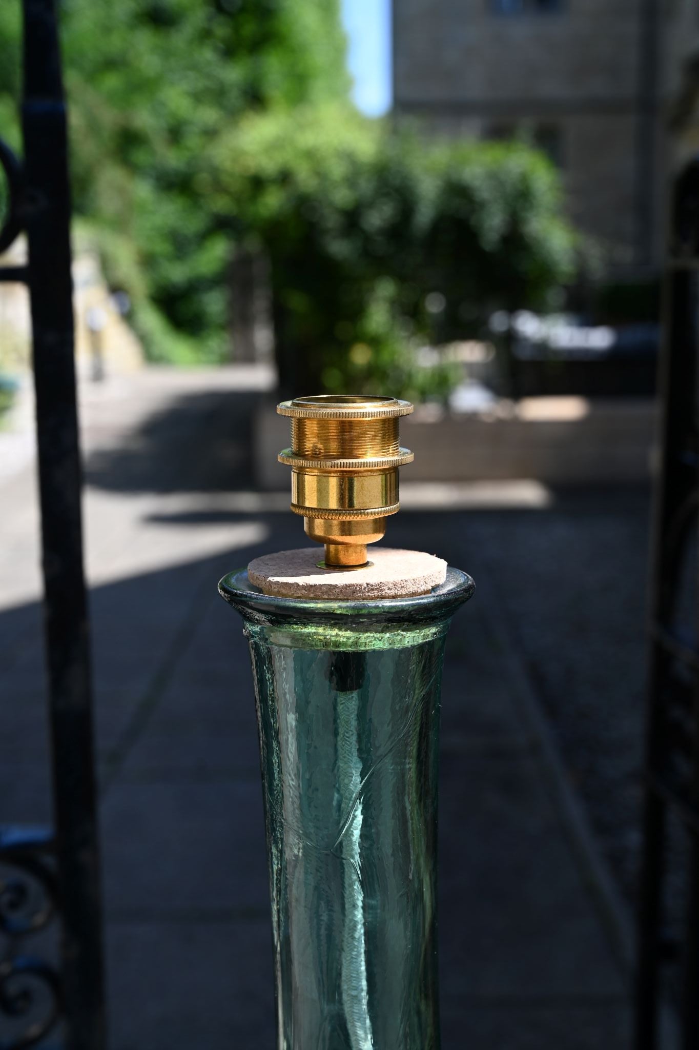 Tall Seagreen Recycled Glass Floor Lamp