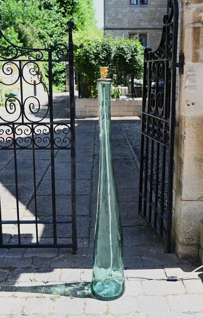 Tall Seagreen Recycled Glass Floor Lamp