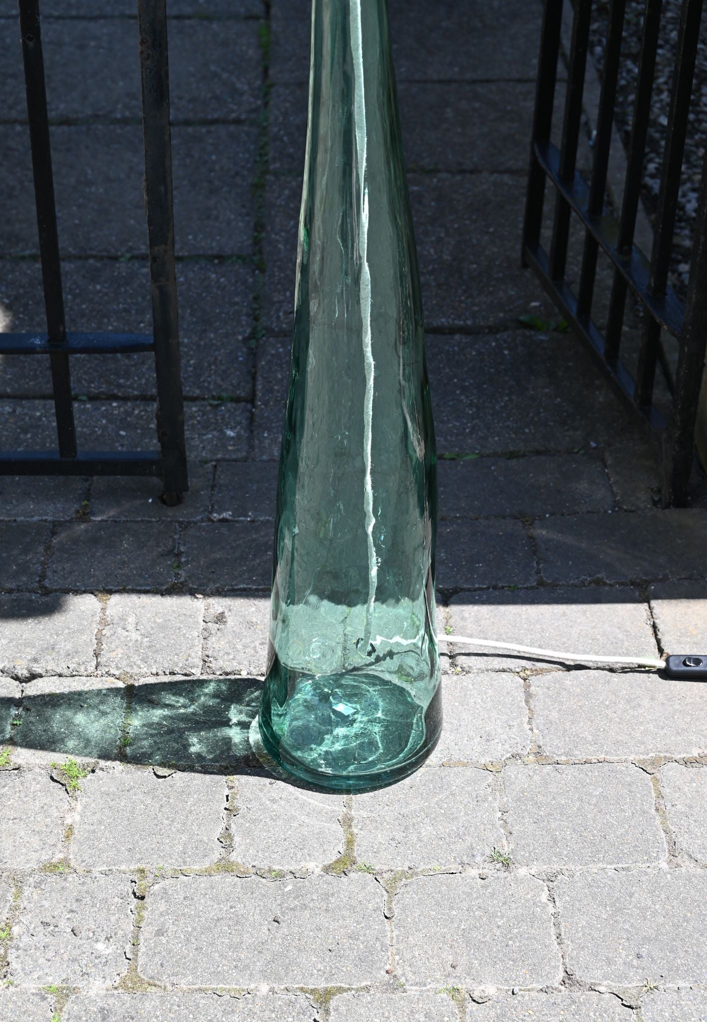 Tall Seagreen Recycled Glass Floor Lamp