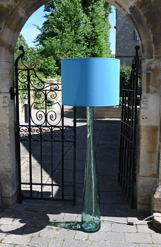 Tall Seagreen Recycled Glass Floor Lamp