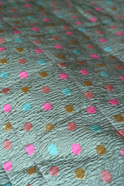 Sage Green Polka Dot Bed Quilt