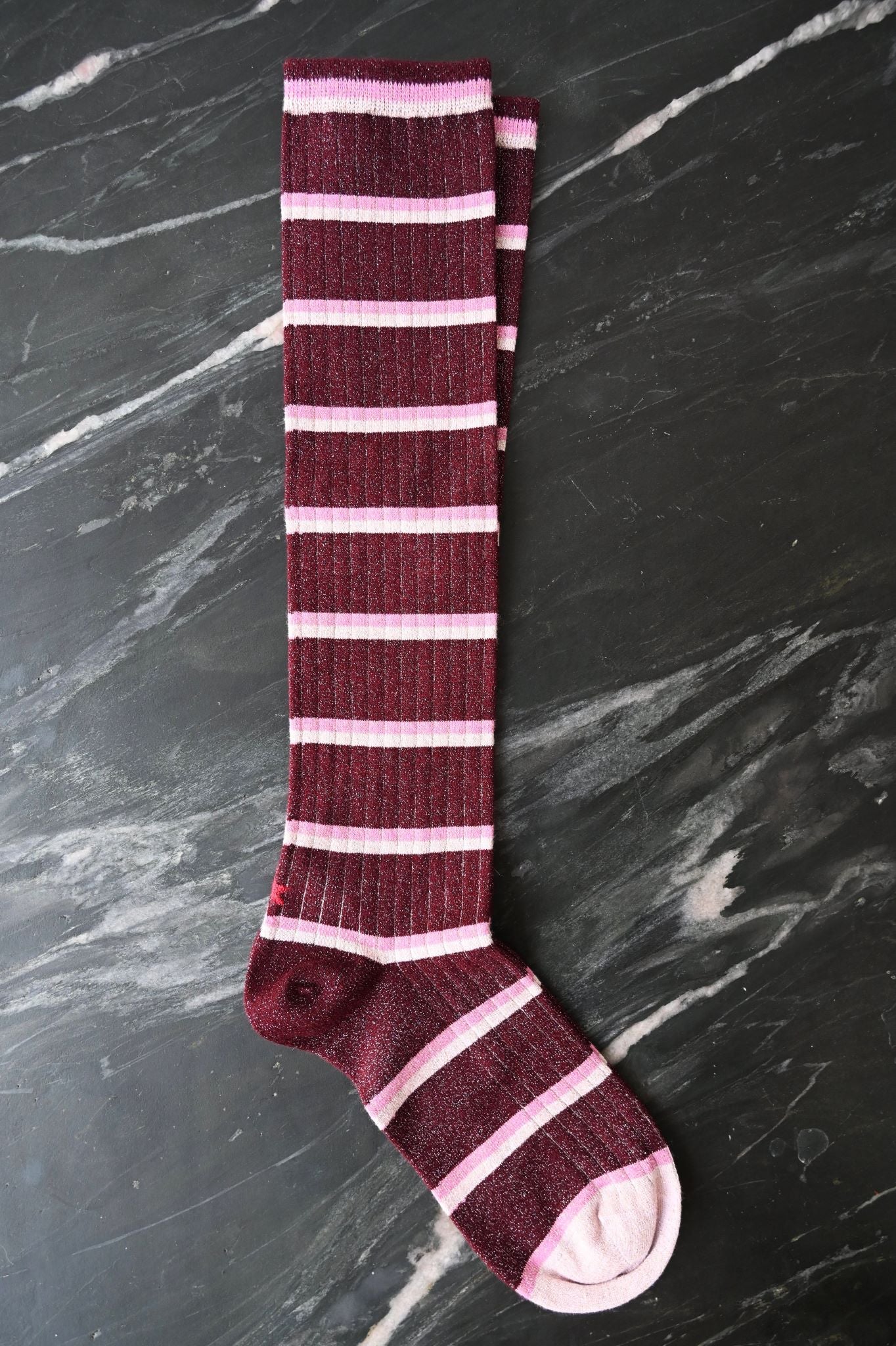 Kniestrümpfe mit Glitzerstreifen