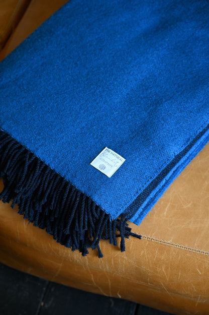 Cobalt Blue Pure Merino and Lambswool Throw