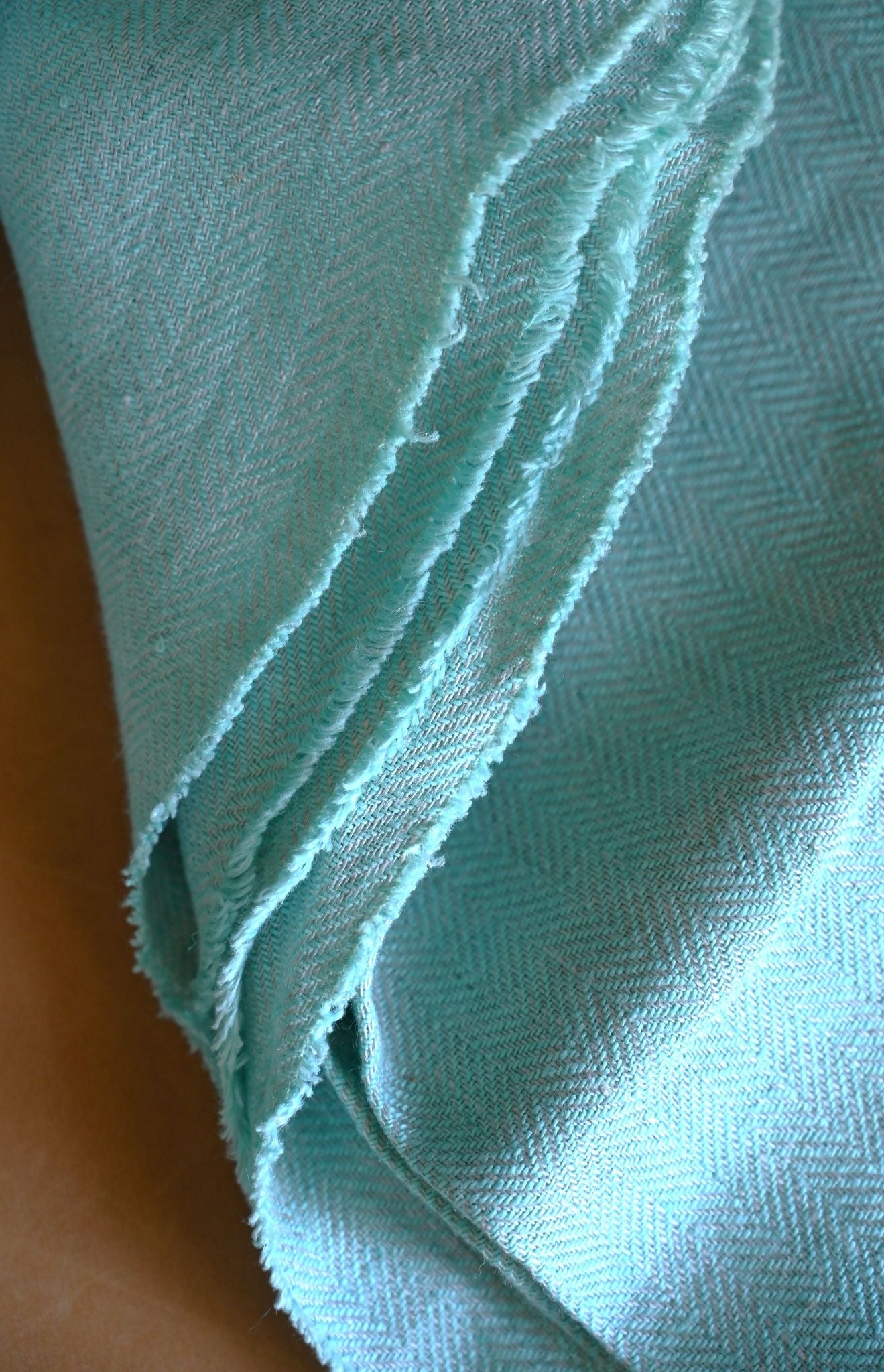 Mint Pure Irish Linen Blanket