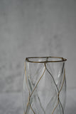 Gold Net Clear Glass Tea Light Holder