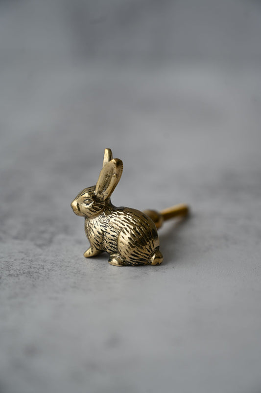 Brass Bunny Rabbit Knob