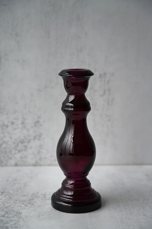 Small Purple Recycled Glass Candle Holder