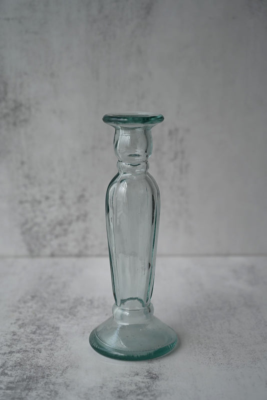 Large Clear Recycled Glass Candle Holder