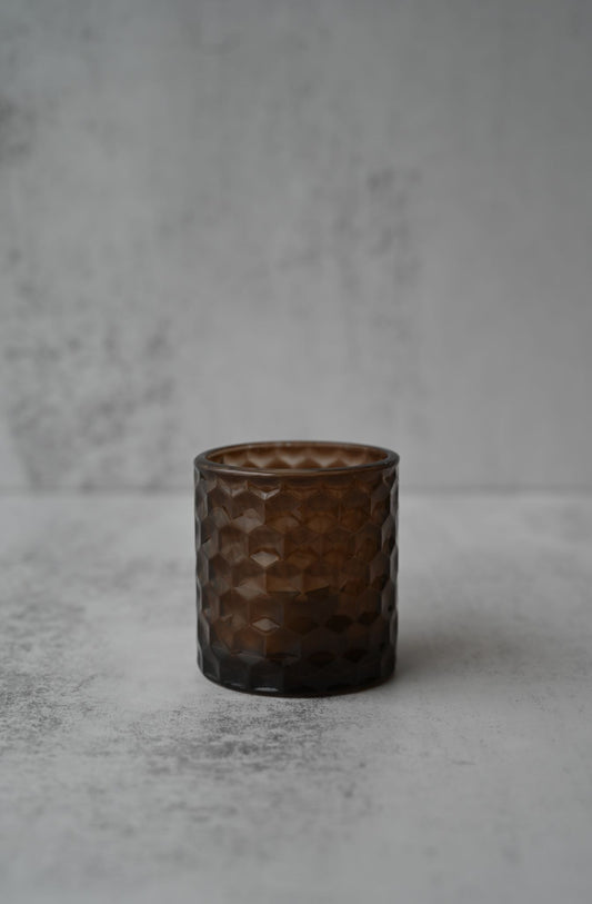 Photophore en verre marron