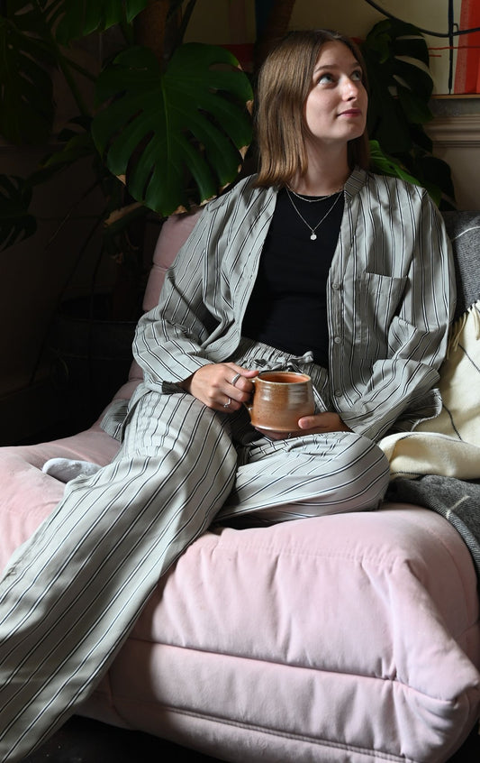 The Lounge Suit in Grey Stripe