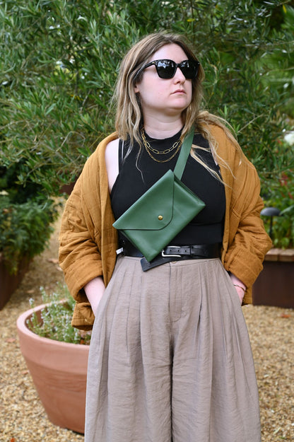 Betty Green Leather Belt Bag