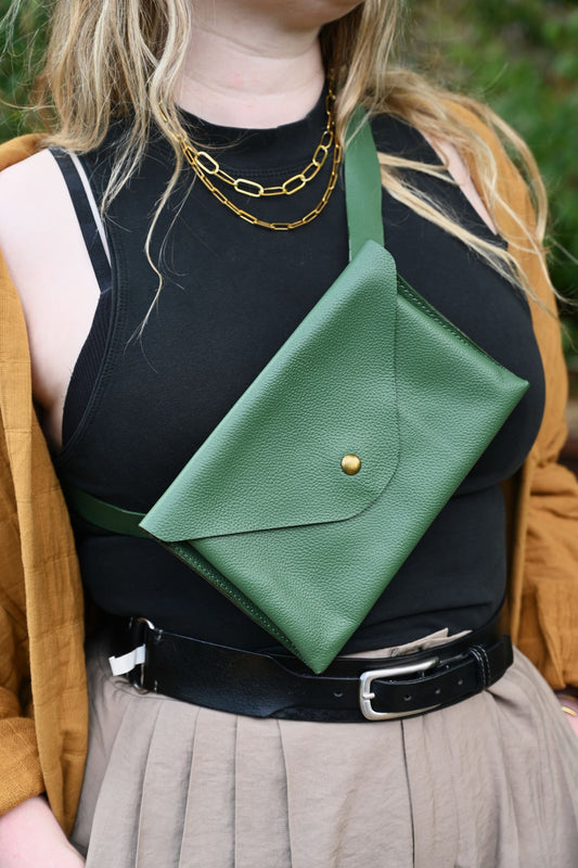 Betty Green Leather Belt Bag