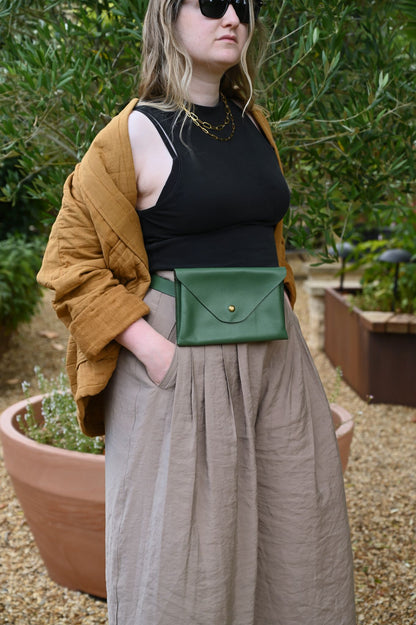 Betty Green Leather Belt Bag