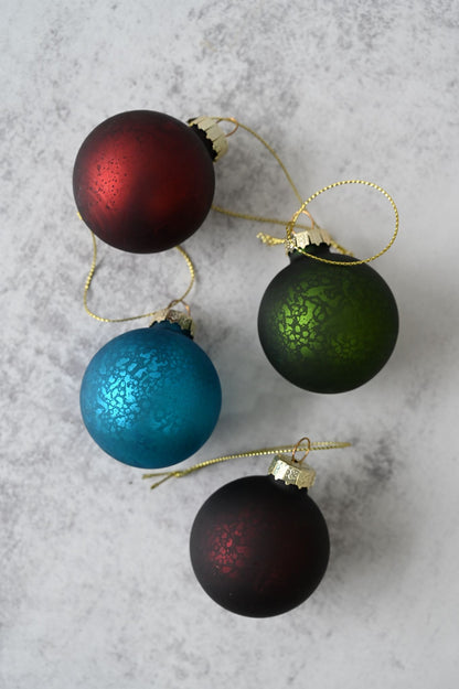Boules de Noël rondes et lisses en verre coloré