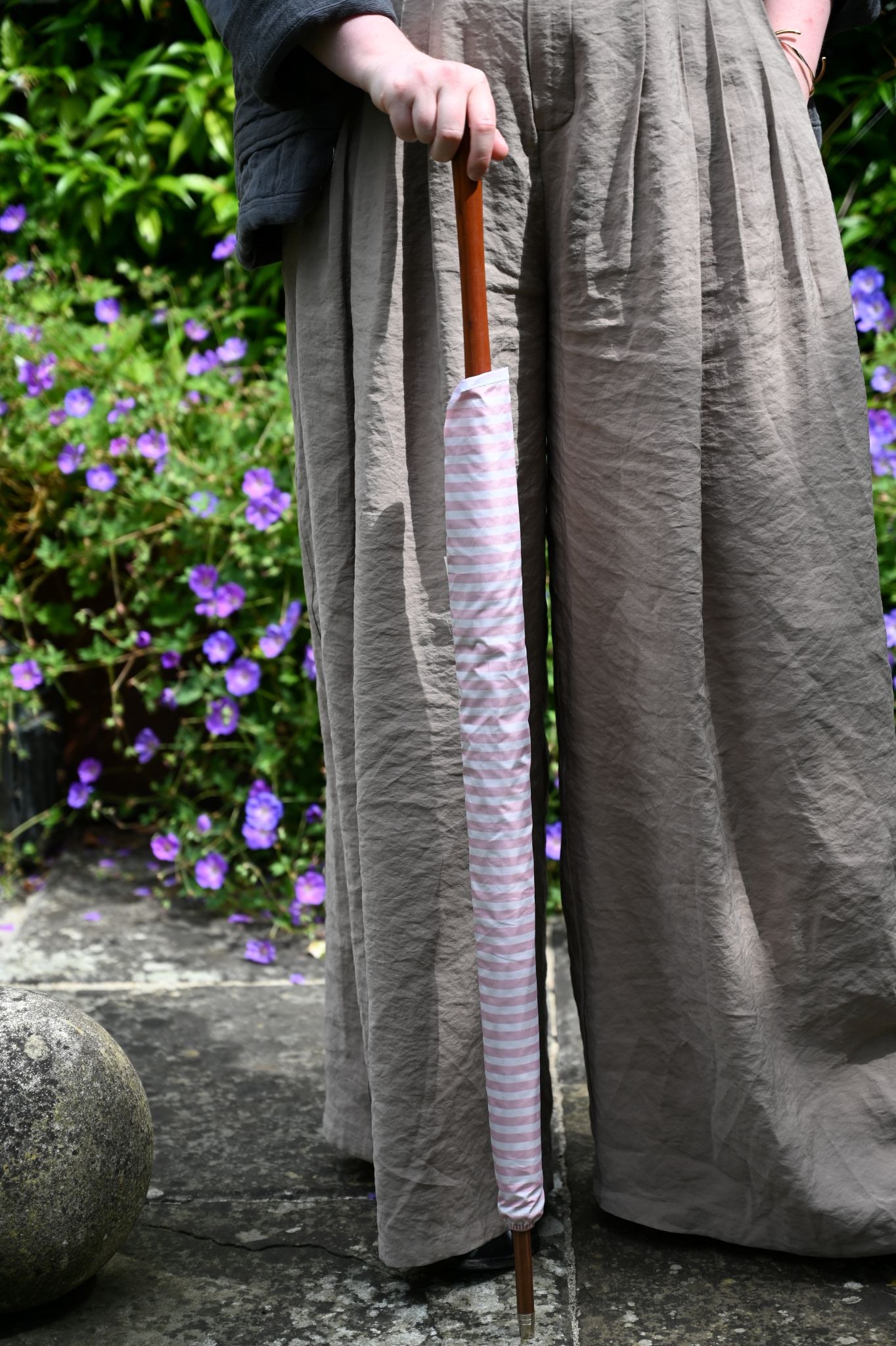 The Gentleman Pink Striped Rain Umbrella