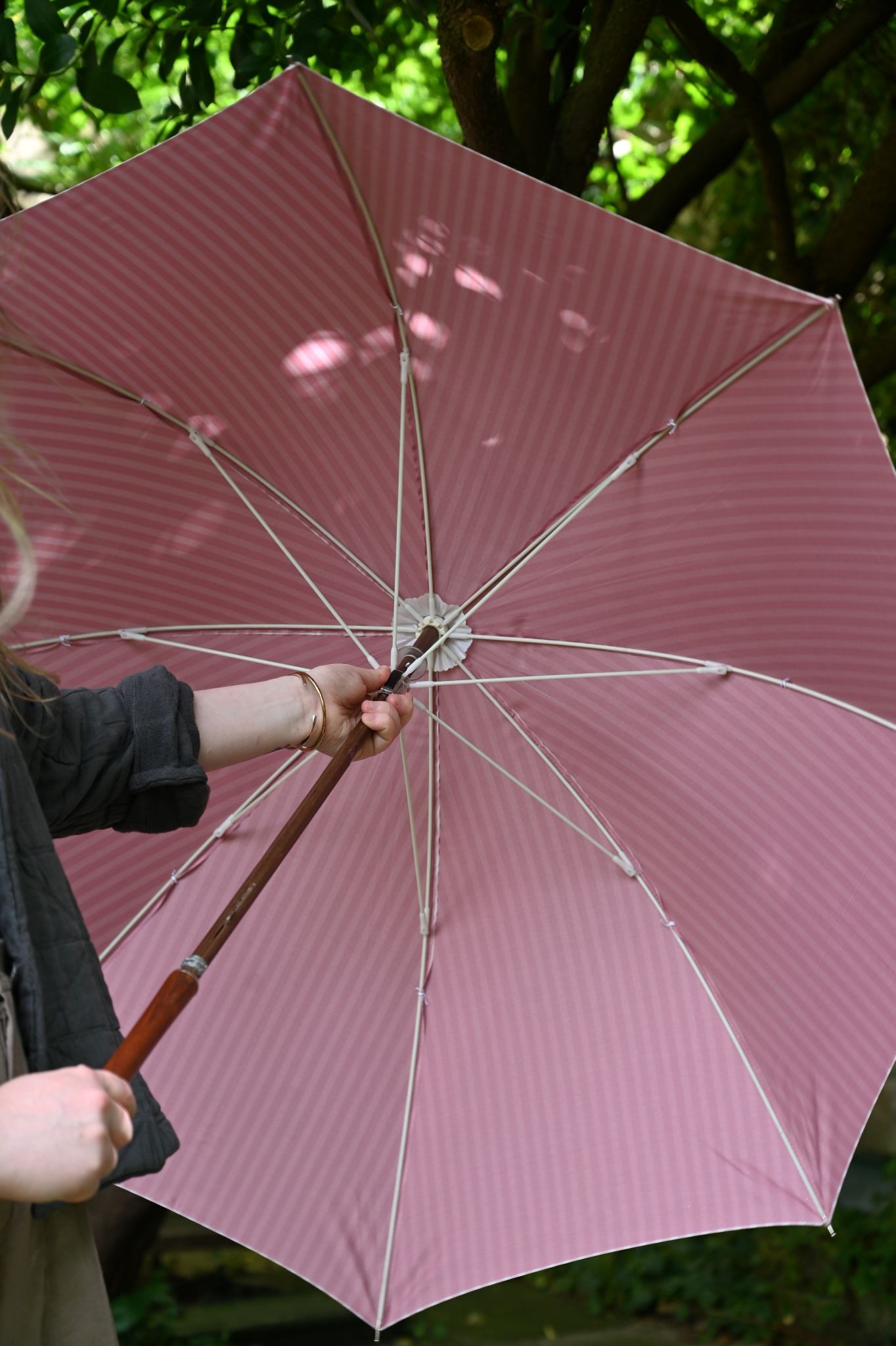 The Gentleman Pink Striped Rain Umbrella