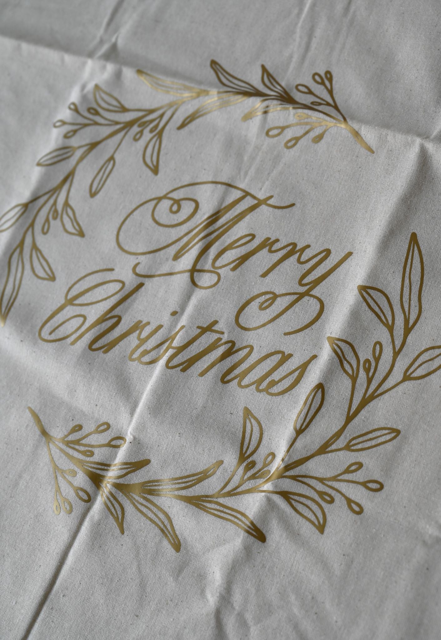 Matte Gold Merry Christmas Sack