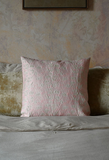 Dagny Blush Pink Botanical Embroidered Cushion Collection