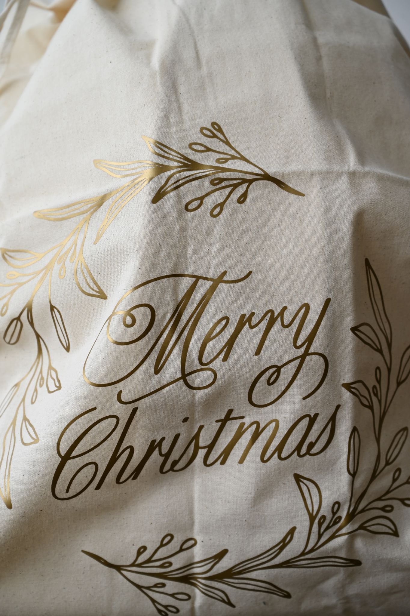 Matte Gold Merry Christmas Sack