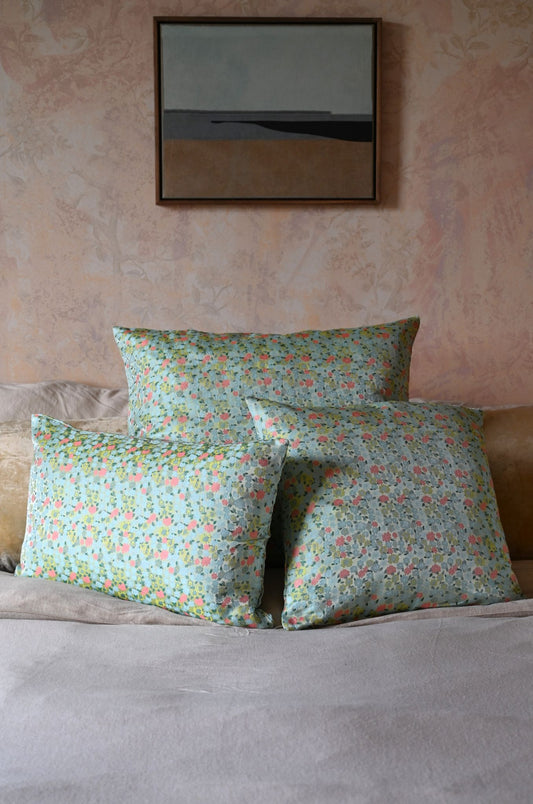 Green and Blue Ditsy Floral Cushion Collection
