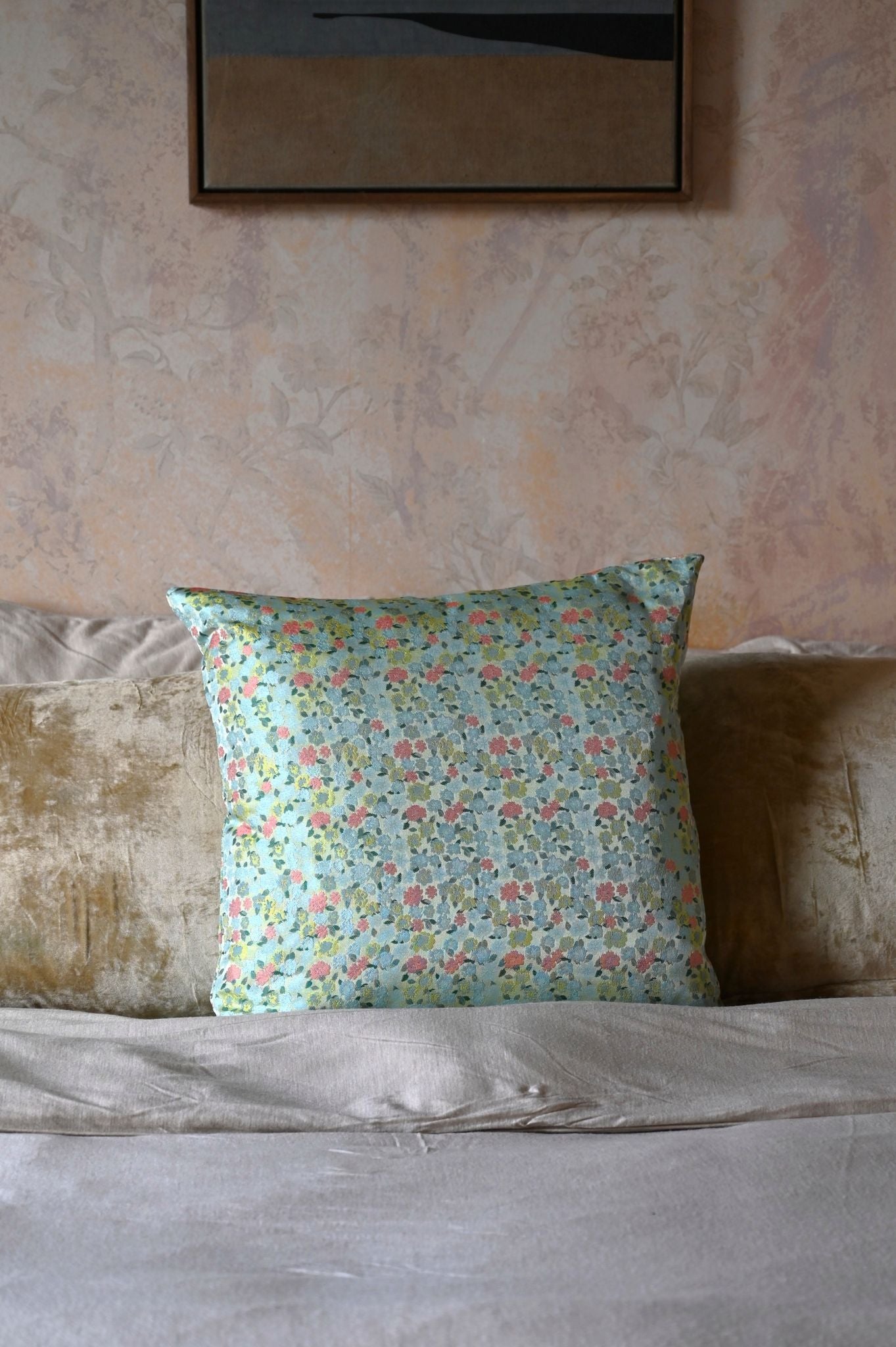 Green and Blue Ditsy Floral Cushion Collection