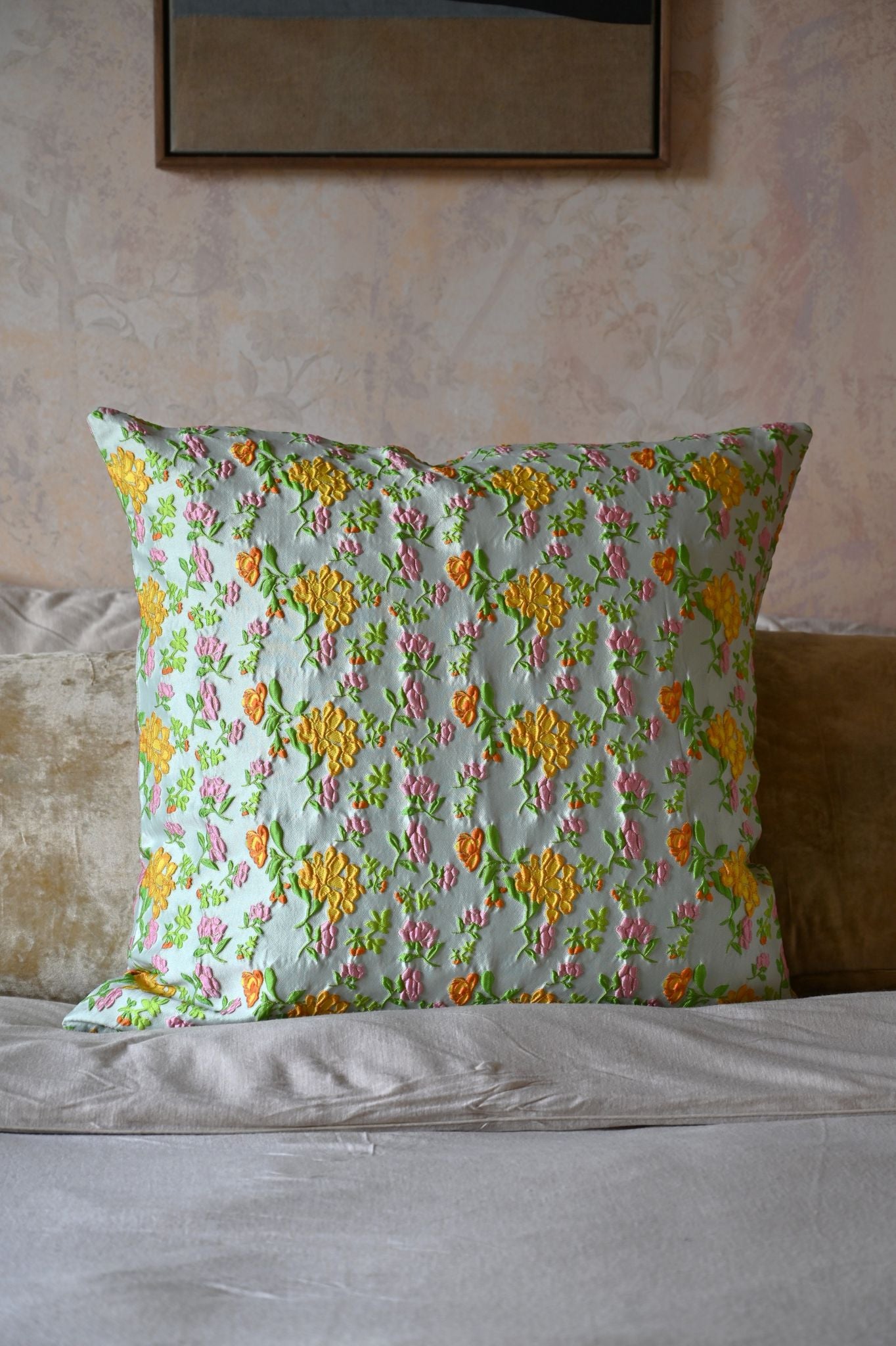 Orange and Yellow Penelope Floral Cushion Collection