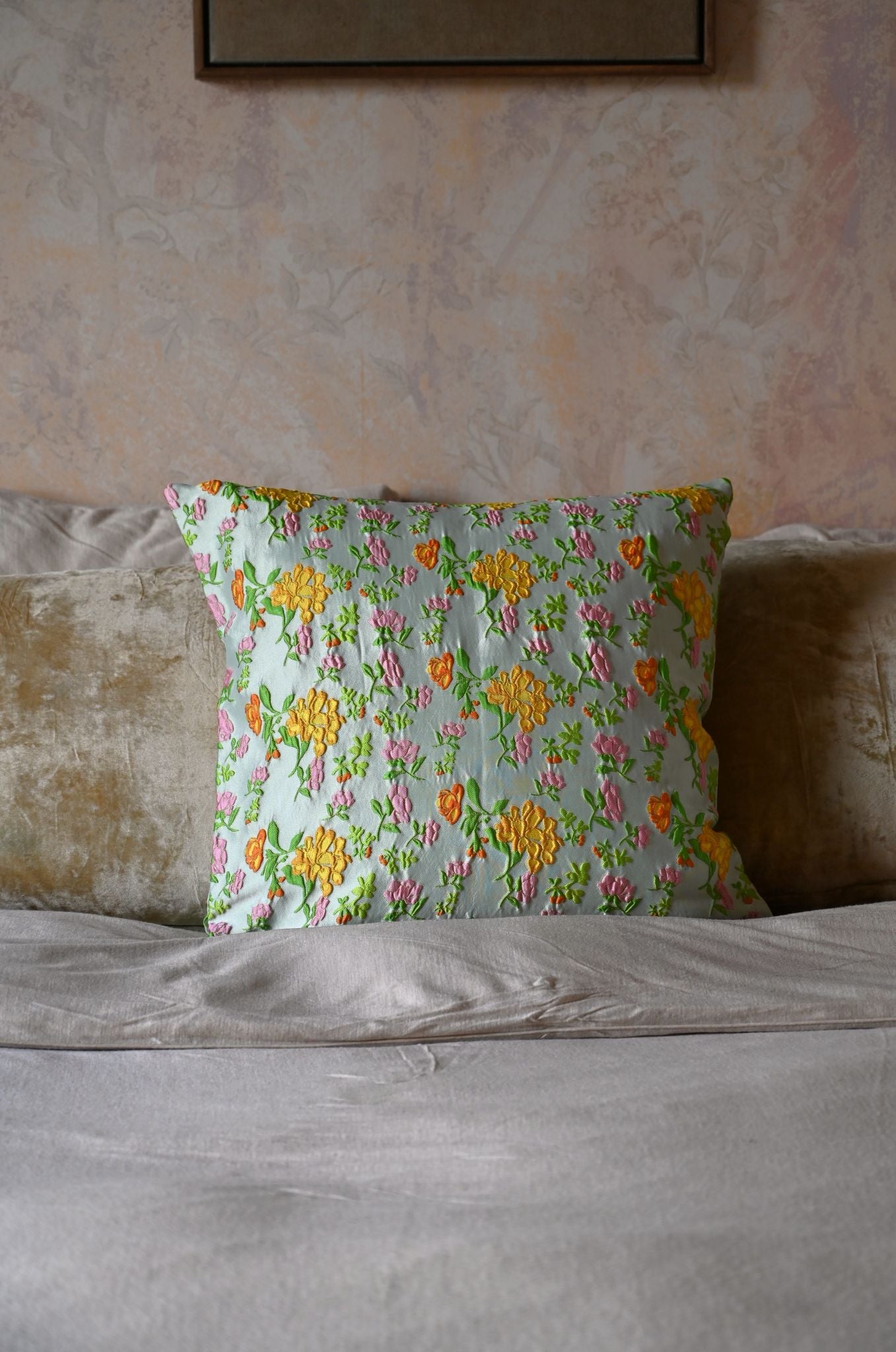 Orange and Yellow Penelope Floral Cushion Collection