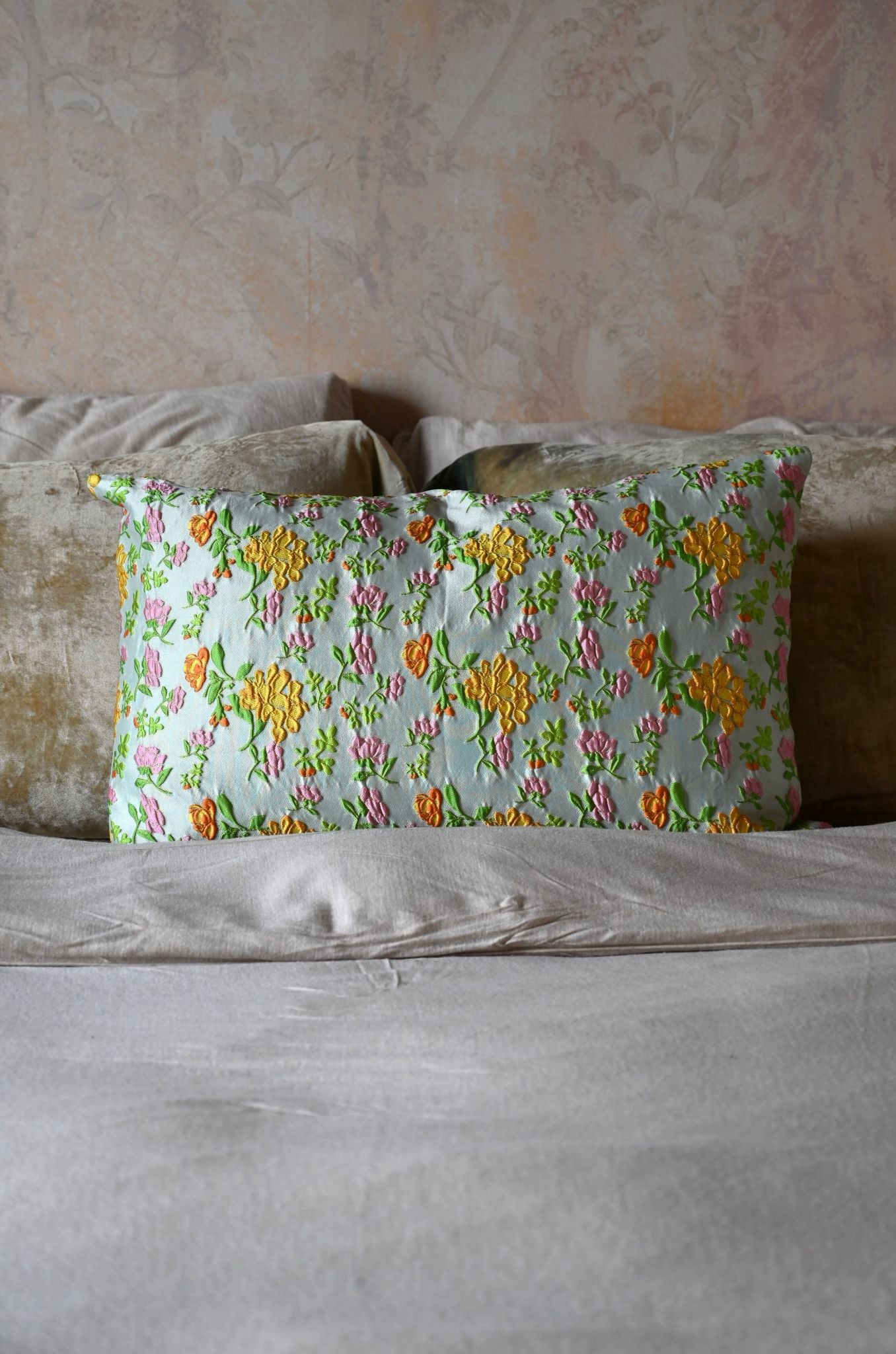 Orange and Yellow Penelope Floral Cushion Collection